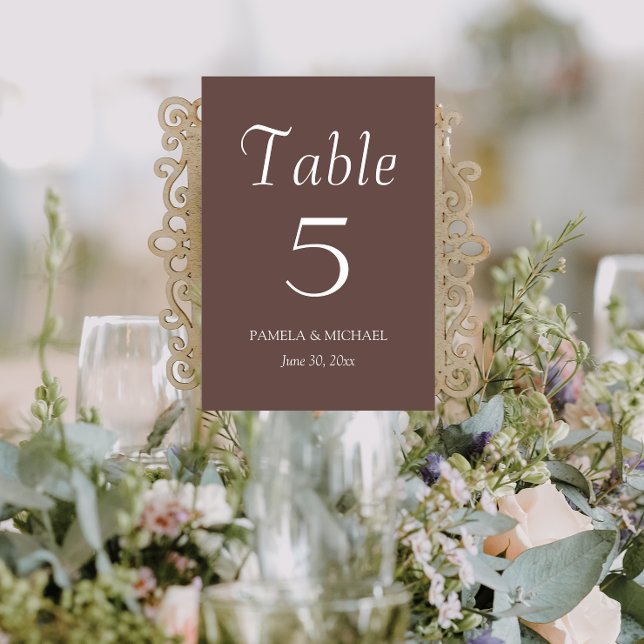 Numéro De Table Taupe Mariage de style simple (In Situ Wedding)
