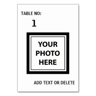 Numéro De Table Télécharger une photo et ajouter du texte - Simple