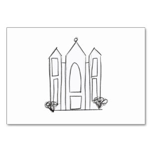 Numéro De Table Temple mormon simple moderne LDS Salt Lake City