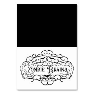 Numéro De Table Tente de nourriture élégante vintage Brains de Zom
