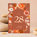 Numéro De Table Terracotta Burnt Orange Floral Arch Wedding<br><div class="desc">*Table Number part of a collection</div>
