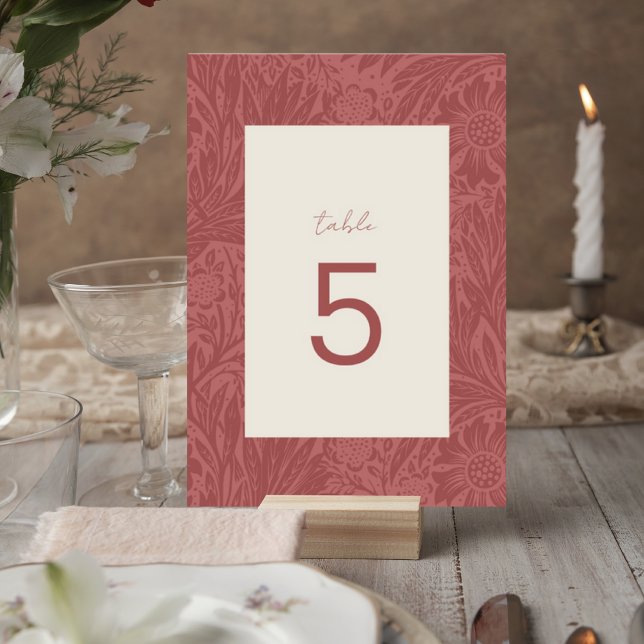 Numéro De Table Terracotta Floral Wedding Table Number Card (Créateur téléchargé)