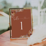 Numéro De Table Terracotta Minuscule Mariage Fleur sauvage Numéro<br><div class="desc">Mariage Fleur sauvage minuscule en terre cuite Numéro de table. Cette douche de mariage élégante et élégante dispose d'une magnifique aquarelle peinte à la main en Terracotta Fleur sauvage minuscule. Trouvez les articles correspondants dans la Collection de Fleurs sauvages minuscules de Terracotta.</div>