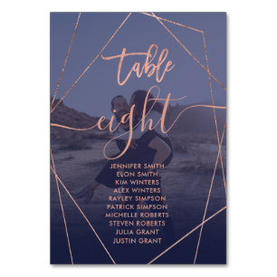 Numéro De Table Terrarium de script moderne marine photo mariage