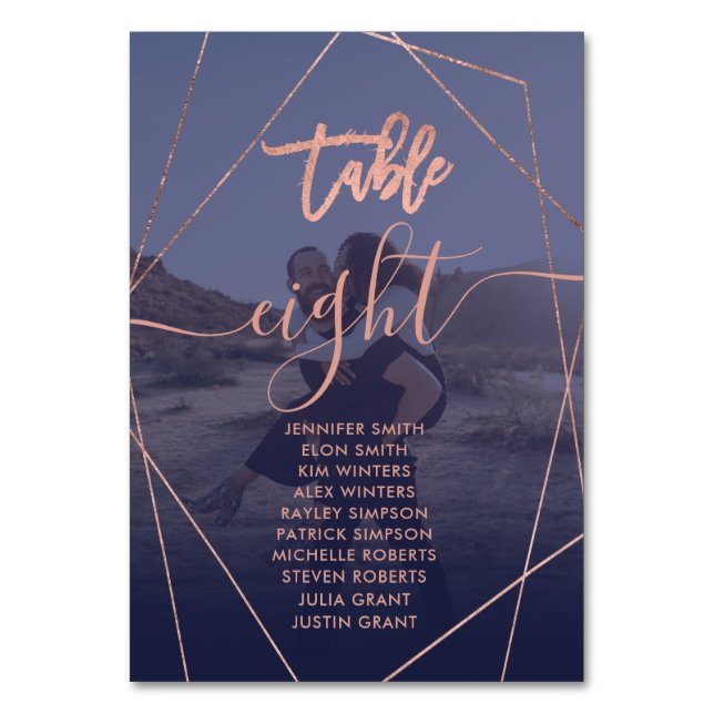 Numéro De Table Terrarium de script moderne marine photo mariage (Par défaut)