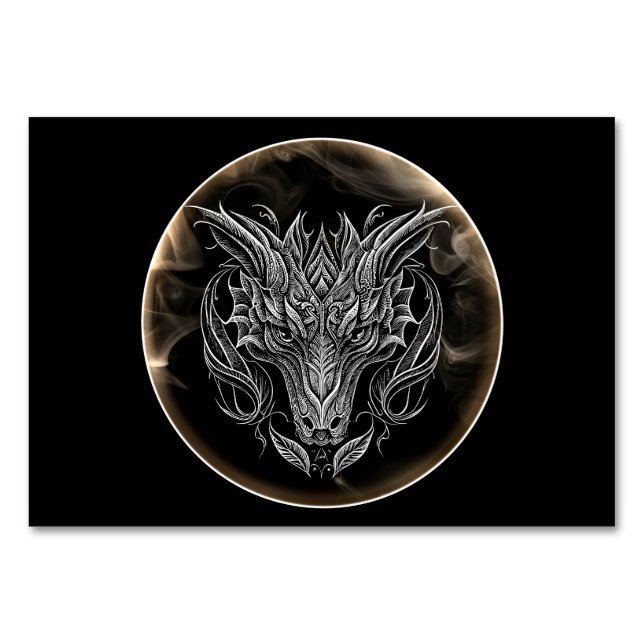 Numéro De Table Tête de dragon Abstraite en esthétique (Devant)