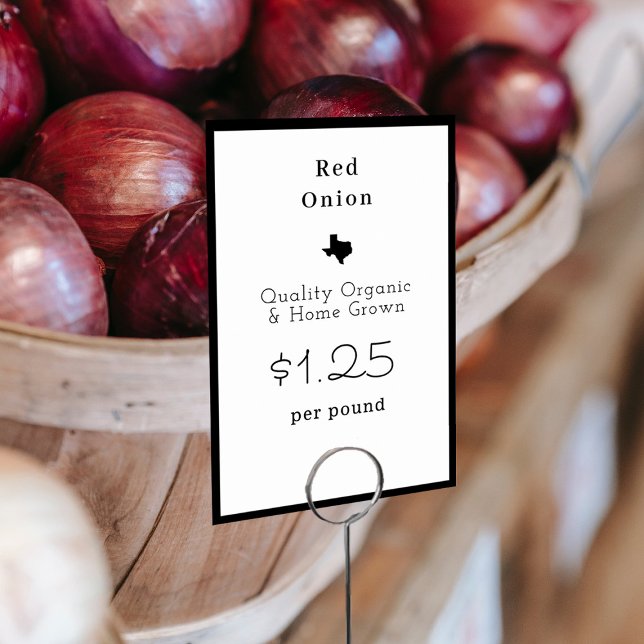 Numéro De Table Texas Farmers Market Food Name Card (Créateur téléchargé)