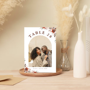 Numéro De Table Texte photo Argé Boho Automne Minimaliste Mariage