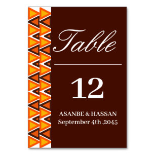 Numéro De Table Texture africaine ethnique sans couture Bordure d