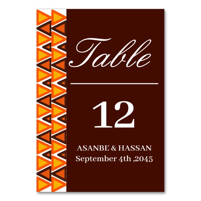 Numéro De Table Texture africaine ethnique sans couture  Bordure d (Par défaut)