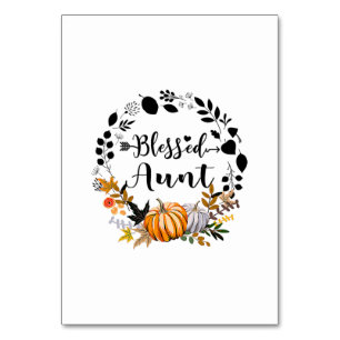 Numéro De Table Thanksgiving Bienheureuse Tante Citrouille Thanksg