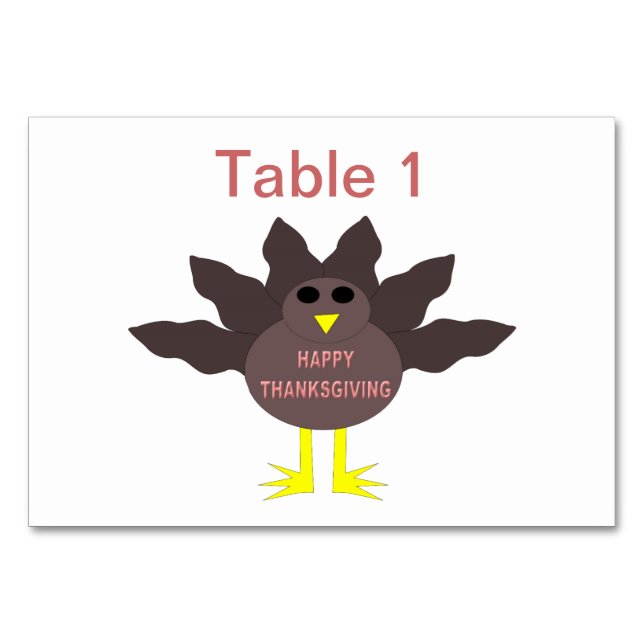 Numéro De Table Thanksgiving Plucked Turkey Personnalisable nappe (Devant)