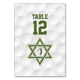 Numéro De Table Thème de golf Golf Bar Mitzvah