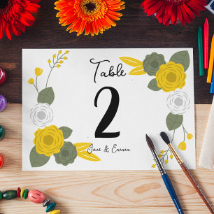 Numéro De Table Thème Floral