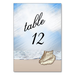 Numéro de table thème plage