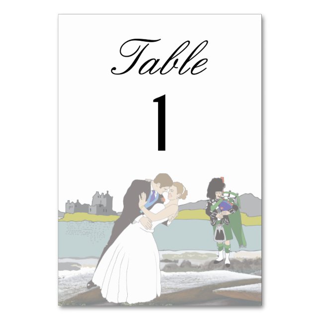 Numéro De Table Thème traditionnel écossais et Mariage celte (Par défaut)