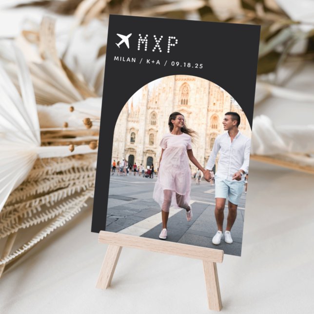 Numéro De Table Thème Voyage mariage Photo & Code d'aéroport (3.5x5" travel photo table numbers)