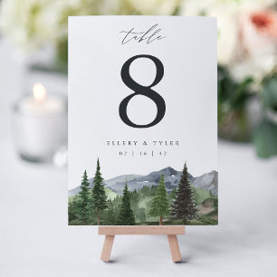Numéro De Table Timberline Mariage de forêt de montagne personna