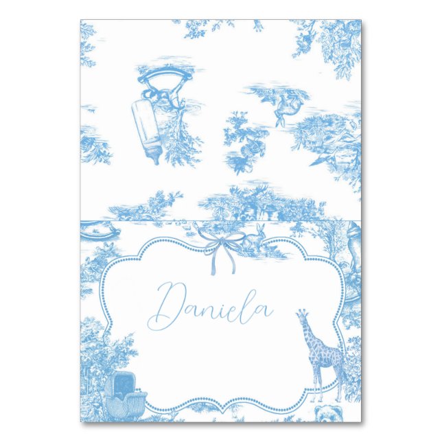 Numéro de table toile de Jouy bleu blanc français (Par défaut)