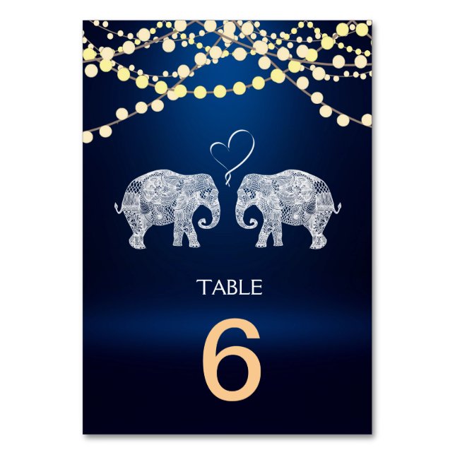 Numéro De Table TONNES D'AMOUR-ÉLÉphant Lumières De Nuit Menu+Cart (Par défaut)
