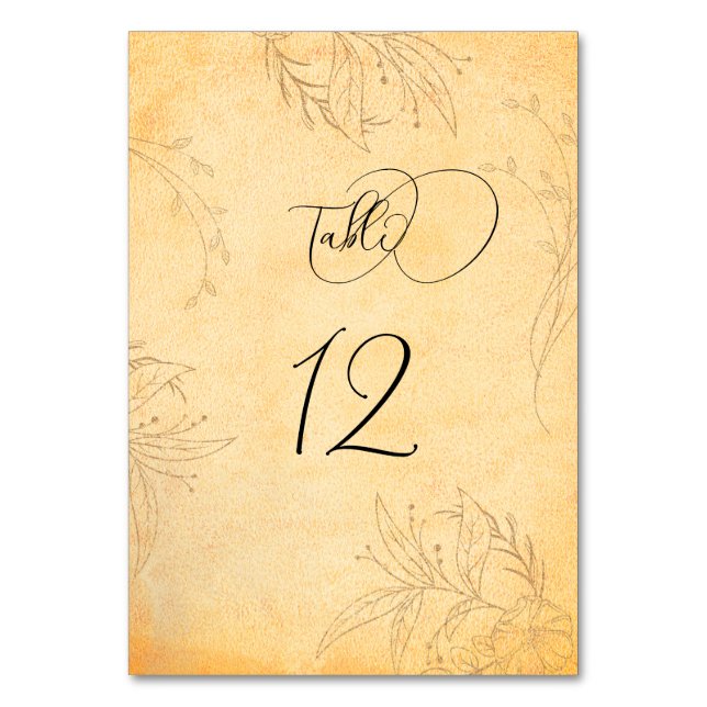 Numéro De Table Toscane Automne Texture Tracery (Par défaut)