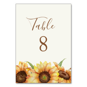Numéro De Table Tournesol MARIAGE