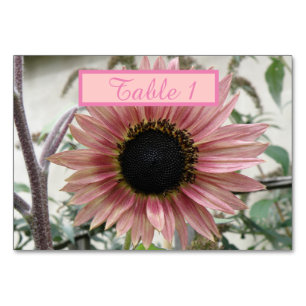 Numéro De Table Tournesol rose pâle Personnalisé