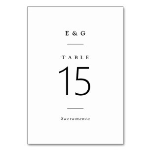Numéro De Table Tout Simplement Design Mariage noir et blanc