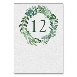 Numéro De Table Toutes les saisons Feuille verte Mariage de couron
