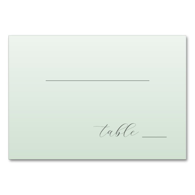 Numéro De Table Tranquil Pastel Green Minimalist Lines (Devant)