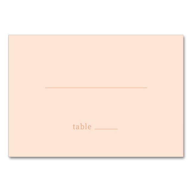 Numéro De Table Tranquil Peach Minimalist Table Sign (Devant)