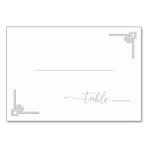 Numéro De Table Treillis géométrique en nuances de gris sophistiqu