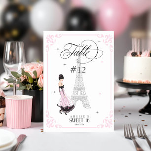 Numéro De Table Trés Chic Parisian Sweet 16 ID1162