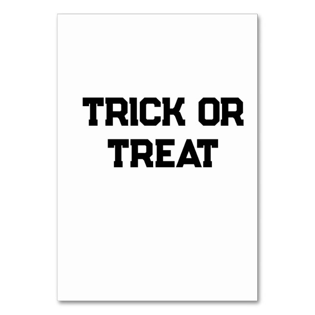 Numéro De Table Trick ou. Traiter Halloween éffrayant noir simple  (Par défaut)