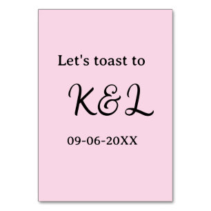 Numéro De Table Trinquons à l'annonce de mariage lettre rose