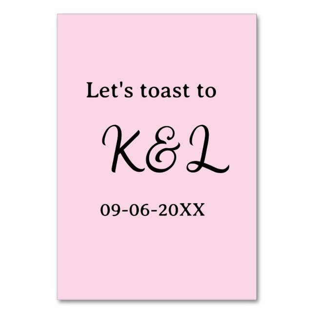 Numéro De Table Trinquons à l'annonce de mariage lettre rose (Par défaut)