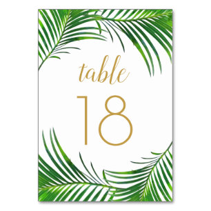 Numéro De Table Tropical Greenery Palm Frond Feuille