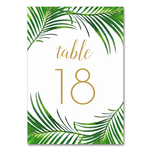 Numéro De Table Tropical Greenery Palm Frond Feuille (Par défaut)