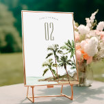 Numéro De Table Tropical Rustique Palm Trees Beach Sand Mariage<br><div class="desc">Pour toute autre personnalisation ou tout autre élément correspondant,  n'hésitez pas à me contacter à l'adresse yellowfebstudio@gmail.com</div>