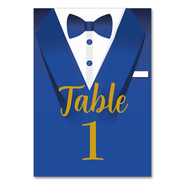 Numéro De Table Tuxedo Event Bow Cravate Black Cravate Royal Blue  (Par défaut)