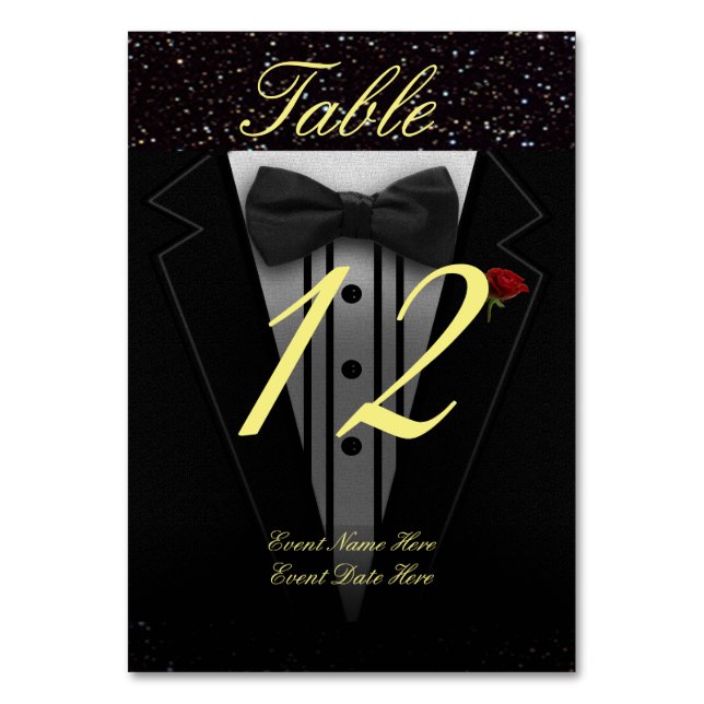 Numéro de table Tuxedo noir (Par défaut)