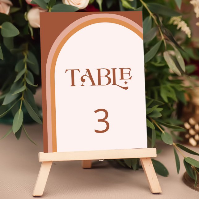 Numéro De Table Typographie d'arc en terre cuite moderne (Créateur téléchargé)