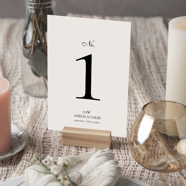 Numéro De Table Typographie de monogramme moderne pour mariage  (Créateur téléchargé)