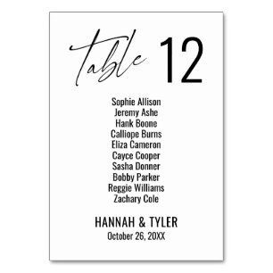 Numéro De Table Typographie élégante contemporaine à double chiffr