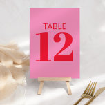 Numéro De Table Typographie en gras rose et rouge Bat mitzvah mode<br><div class="desc">Typographie en gras rose vif et rouge Bat mitzvah moderne Numéro de table</div>
