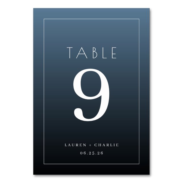 Numéro de table typographique bleu élégant (Par défaut)