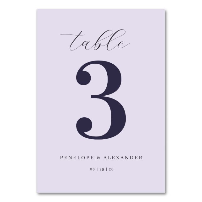 Numéro de table typographique Navy élégant (Par défaut)
