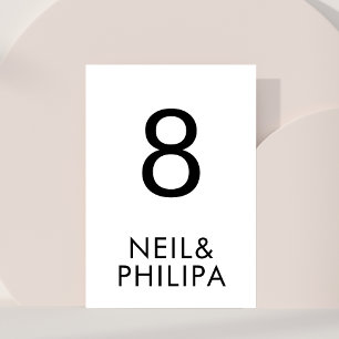 Numéro De Table Ultra moderne minimaliste mariage DE NOMS GRAS
