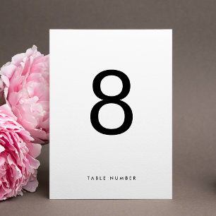 Numéro De Table Ultra SIMPLE minimaliste moderne mariage BLACK BLA