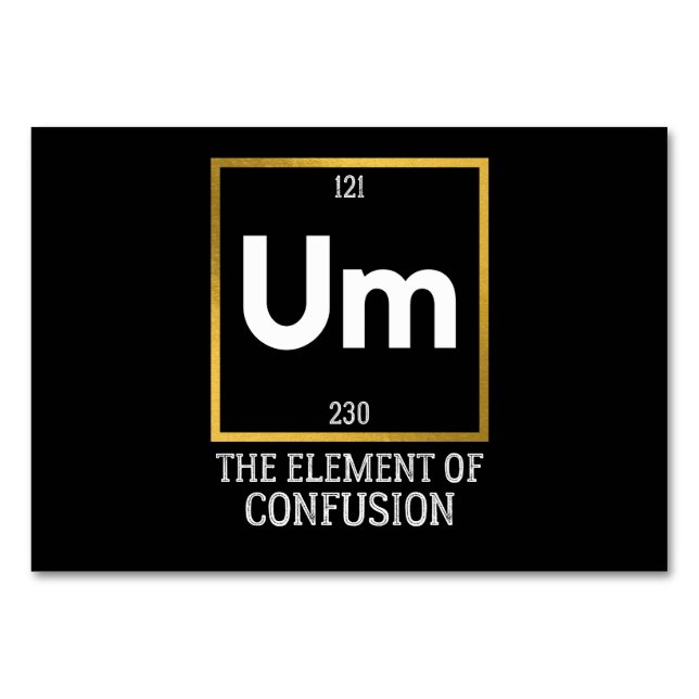 Numéro De Table Um L'élément de la confusion T-shirt (Devant)